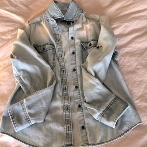 Express Denim One Pocket Button Down Shirt